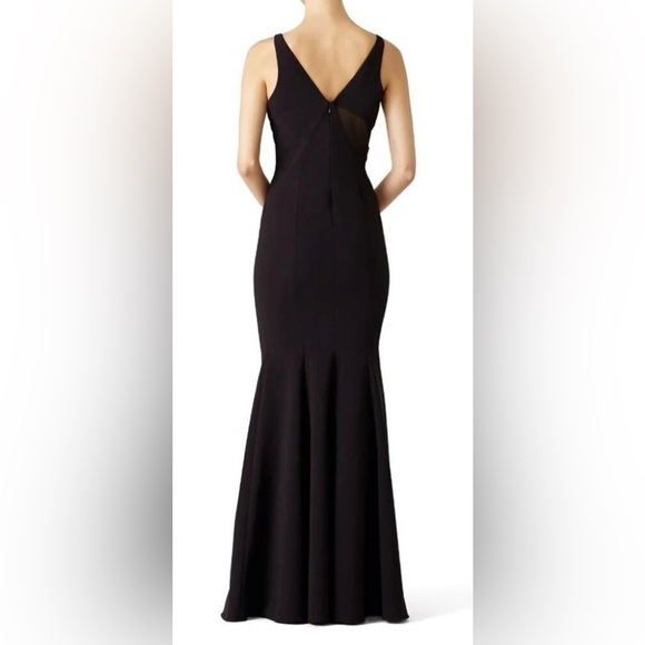 NWT Jay Godfrey SIZE 0 Sheer Panel Rockefeller V Formal Gown Black Dress $485 - Picture 3 of 10